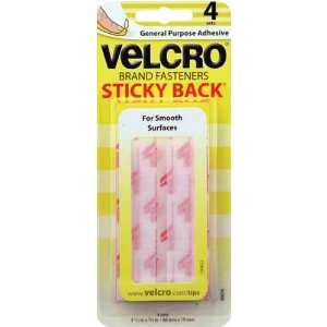  Velcro Sticky Back Tape 3/4X3 1/2 4/Pkg White