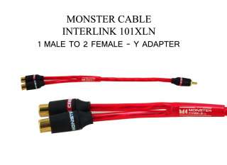 MONSTER CABLE 101 XLN Y adapter 1Male to 2 female RCA  