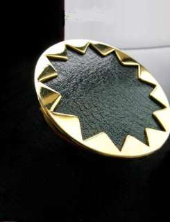 GOLD Sunflower LEATHER RING BRAND 22K GOLD PLATED  