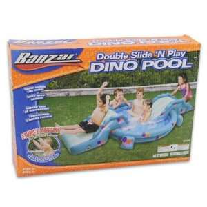  Dino Pool Inflatable Pool with Double Slides Toys & Games