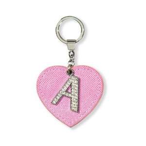  Dazzle Light Pink Initial A Key Chain: Office Products