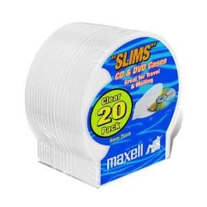  Maxell Clear Slim CD/DVD Clamshells   20 Pack Everything 