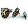 D1091 Classic enamel and horse silver cufflinks  