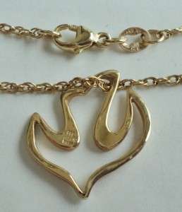 James Avery 14K Gold Floating Dove Pendant w/Necklace  