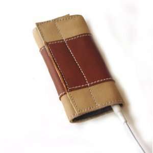 iPod Nano Leather Sleeve Tan with brown band