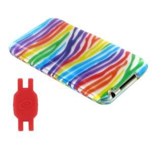  Rainbow Zebra Design Snap On Hard Case for Apple iPod Touch 