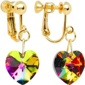  Gold Tone Marea Preciosa Crystal Clip On Earrings Jewelry