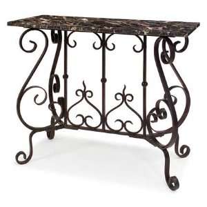 Marble and Iron Openwork Console Table:  Home & Kitchen