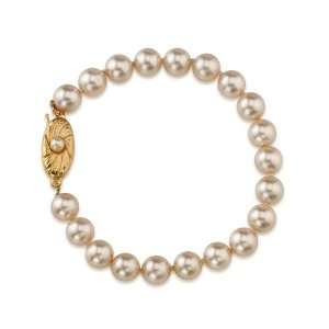   mm Light Pink Color Round Majorca Pearl Bracelet: peora: Jewelry