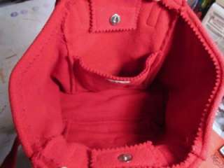 Jill Purse Shoulder Bag Handbag, Red Felt, Butterfly Motif, Strap 