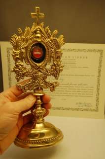 Reliquary w/ Relic & Document St. Colette, Virgin +  