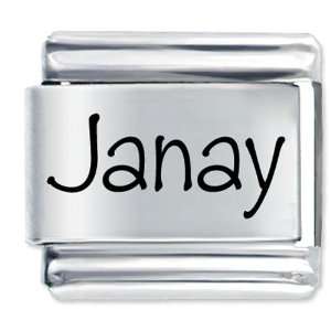  Name Janay Gift Laser Italian Charm: Pugster: Jewelry