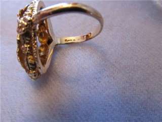 Vintage 10K 12K Landstorm Black Hills Gold Frosted Finish Ring  