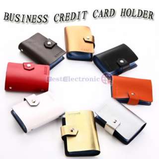 Artificial Leather 40pcs Bussiness Card Wallet Holder 6 colors NEW 