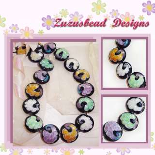 Lampwork 18mm Glass Lentils Beads Fairy Peacock (#a11)  