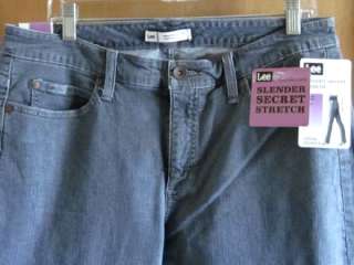 NWT LEE Slender Secret Stretch Boot Cut Lower on the Waist GRAY Jeans 