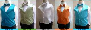 NEW APPLE GREEN VEST WITH BOW TIE / LONG TIE 2 PC SET TO MATCH BOY 