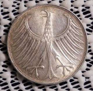 1972G GERMANY 5 DEUTSCHE MARK SILVER COIN  
