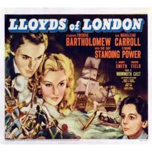  Lloyds of London Poster Half Sheet B 22x28 Tyrone Power 