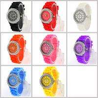  Pretty Gel Silicone Crystal Men Lady Jelly Watch, 8 colors Available