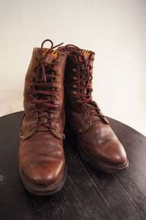 Justin Brown Leather 10 Mens Western Work Lacer Boots  