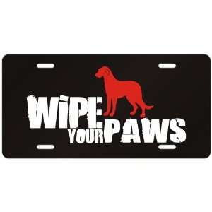   Irish Wolfhound / Wipe Your Paws  License Plate Dog