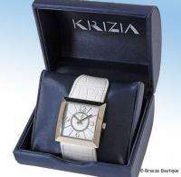 KRIZIA Womens ITALIAN Designer WATCH OK0024BN White Leather Strap $ 