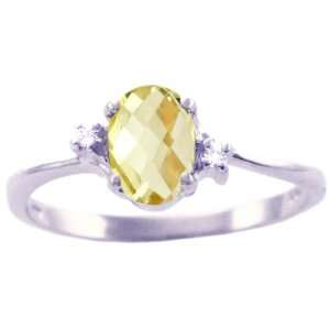   Gemstone and Diamond Engagement Ring Lemon Citrine/Briolette, size5
