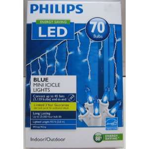    Philips Energy Saving LED Blue Mini Icicle Lights: Home & Kitchen