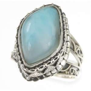    925 Sterling Silver LARIMAR Ring, Size 8.75, 10.9g Jewelry