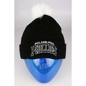   Philadelphia Phillies Knit Beanie Hat Black   White: Sports & Outdoors