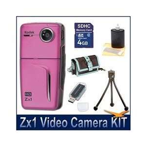  Kodak Zx1 Pocket Video Camera (Pink), 720p HD, 128MB 