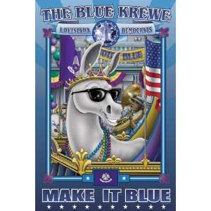  The Blue Krewe   Louisiana 12X18 Art Paper with Gold Frame 