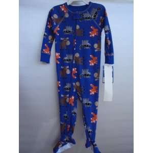  Carters Boys One piece Footed Cotton Sleeper Blue Animals 