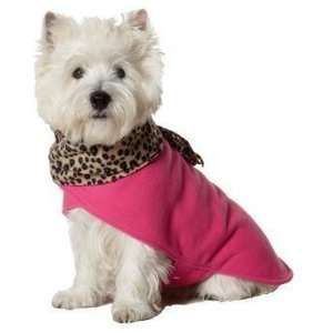  Fashion Leopard Scarf Coat Hot Pink XS