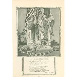  1918 Print /Poem On The Western Front by William H Hayne 