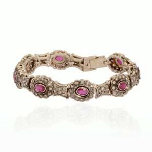   victorian style bracelet precious gem stones ruby cz jewelry: Jewelry