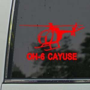  OH 6 Cayuse Helicopter Red Decal Truck Window Red Sticker 