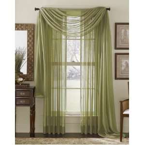 84 Long Sheer Curtain Panel   Sage Green 