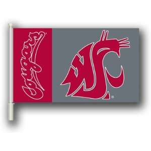    WASHINGTON STATE COUGARS Double Sided Car Flag: Home Improvement