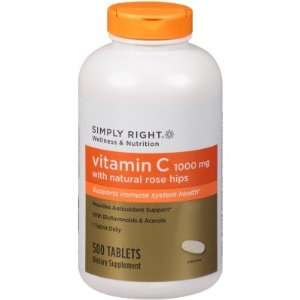  Simply Right Vitamin C w/Natural Rose Hips Dietary Supplement 