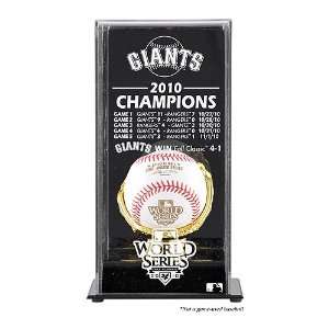   2010 World Series Champions Display Case with World Series Baseball