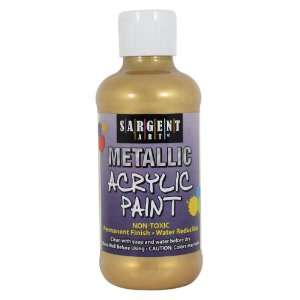   25 2381 8 Ounce Metallic Acrylic Paint, Gold: Arts, Crafts & Sewing