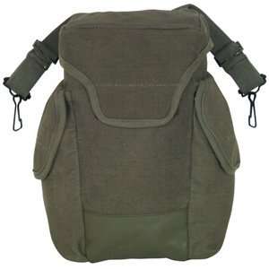 Olive Drab Used French Army Gas Mask Shoulder Bag   12 x 5 x 5, Heavy 