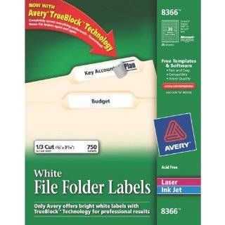   313650 File Folder Labels   Use Avery 5366 Template: Office Products