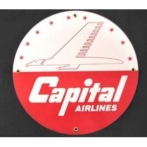  Capital Airlines Porcelain Enameled Aviation Sign 