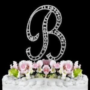   Crystal Wedding Cake Topper ~ Small Letter B 