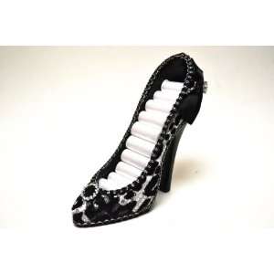   Print Stiletto High Heel with Bow Ring Holder Shoes 