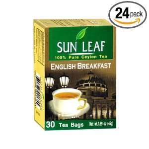 Sun Leaf English Breakfast Tea, 30 Count Tea Bags (Pack of 24):  