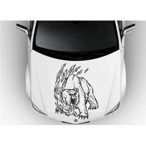   Animals Bear Flame Tribal Graphics Tattoo Decal S6646